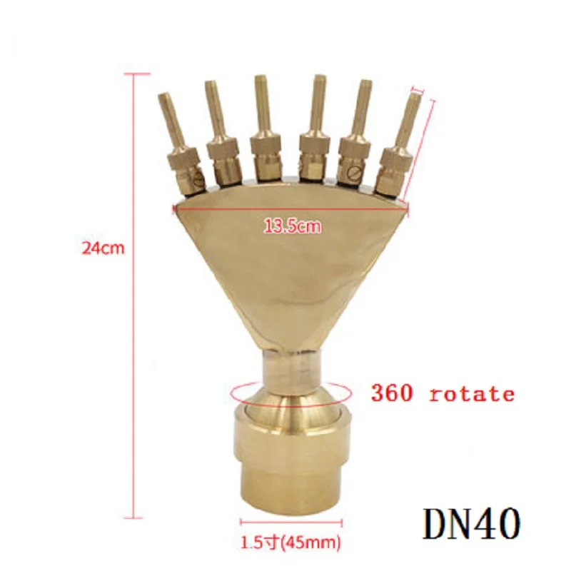 Недавно поступление Феникс Хвост форсунки с шестью регулируемые клапаны сад пруд с рокарием пейзаж латунь Blossom фонтанная насадка