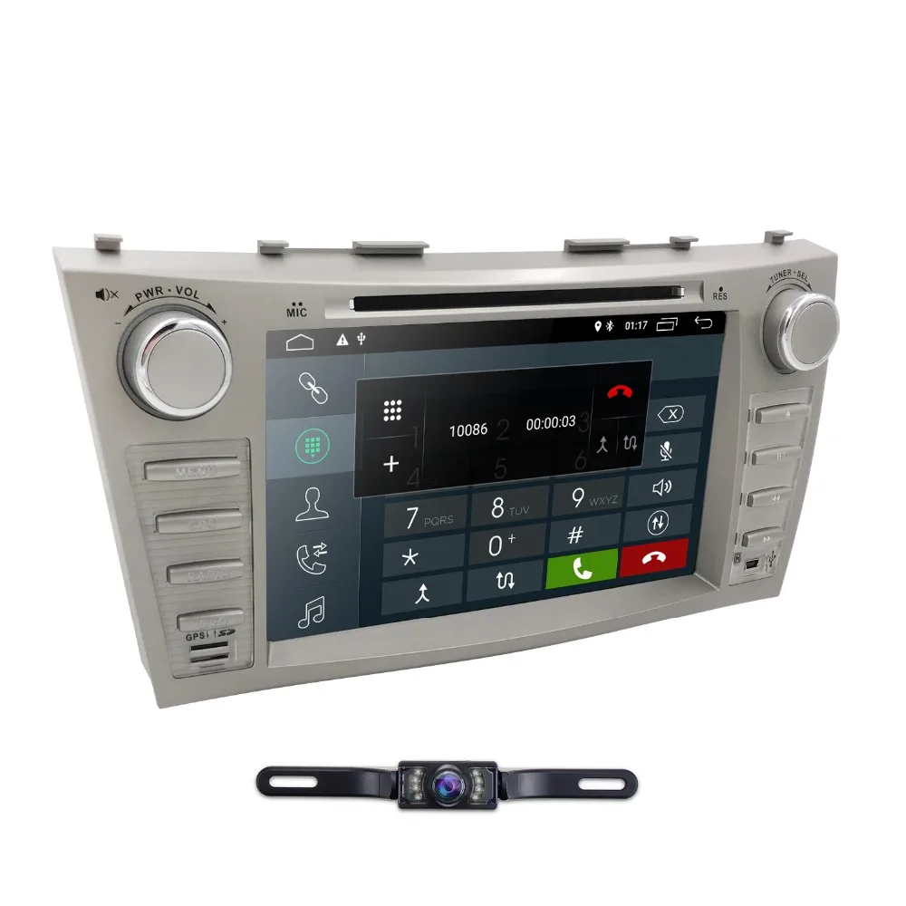 Cheap 8" 2 Din Android 8.1 Car DVD Radio For Toyota Camry AURION 2007 2008 2009 2010 2011 Stereo Gps Navigation SWC 2GB RAM+Camera+Map 3