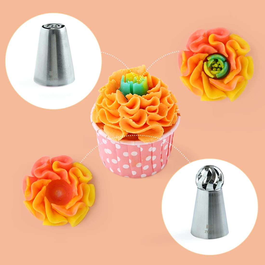 

24pcs Confectionery Packing DIY Stainless Steel Icing Piping Nozzles Pastry Tips Fondant Cup Cake Baking Cake decorator