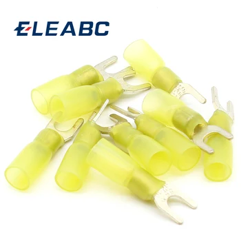 

50pcs SV5-5 Yellow Furcate Insulated Wiring Terminals Cable Wire Connector waterproof Thermal shrinkable terminal SV5.5-5 SV