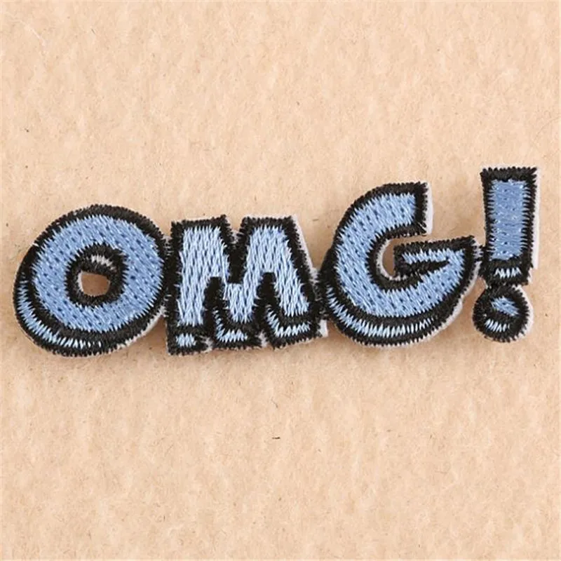 

Clothing diy embroidery iron on patch deal with it OMG! letters biker patches for clothes cartoon stickers fabric free shipping