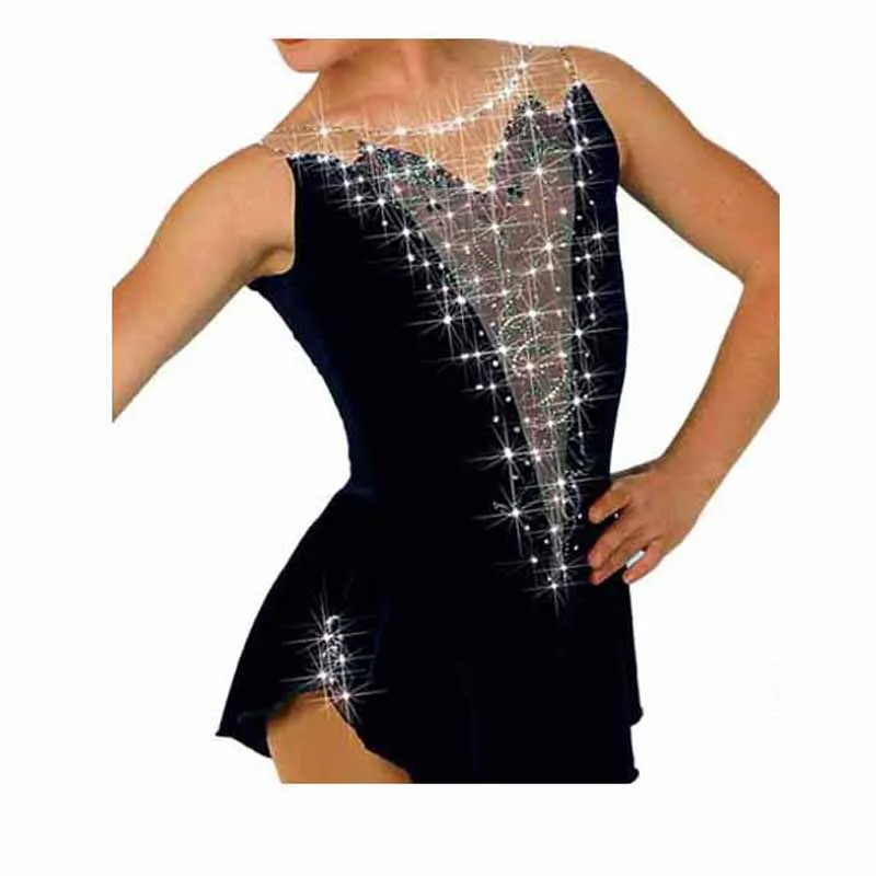 

Free shippingblackBeautiful Rhythmic Gymnastics LeotardsSD231