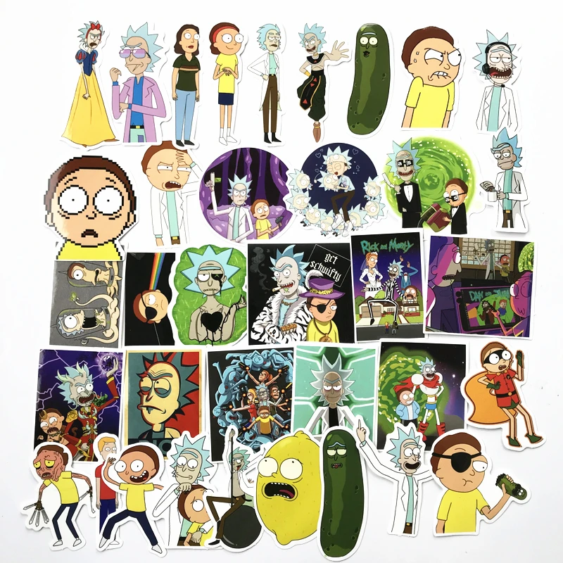 TD ZW 2019 Laptop Stickers 69pcs Rick and Morty Stickers For Motorcycle/ Bicycle/ Skateboard Luggage Decal Car Sticker Pack