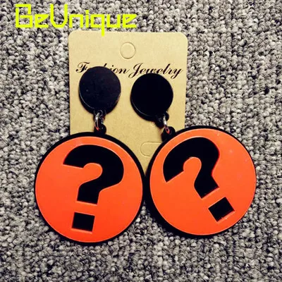 

Acrylic factories in Europe and America exaggerated geometric prototype Kangaroo question mark earring