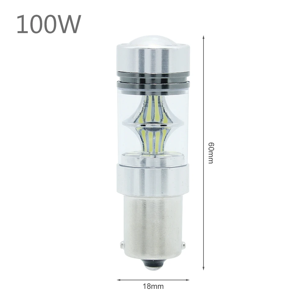 1 шт 30w 50w 100w 7,5 w светодиодный автомобильный светильник лампочка 12V 1156 Ba15s P21W авто светодиодные задние тормоза светильник парковочный противотуманный фонарь светильник сигнальный светильник - Испускаемый цвет: 100W 3030 SMD