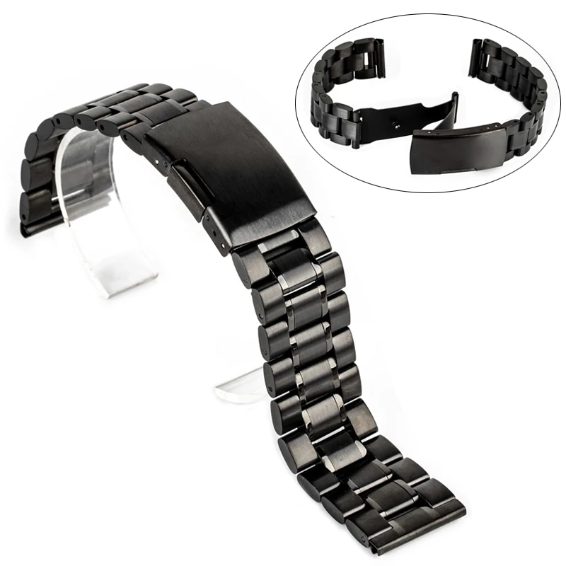 Luxury Brand Watch Accessories Watch Band 18mm 20mm 22mm 24mm Stainless Steel Strap Steel Buckle Wrist WatchBand