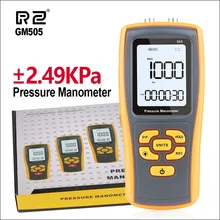 RZ манометр цифровой манометр Манометр Дифференциальный Манометр GM505 2,49 кПа измеритель давления воздуха