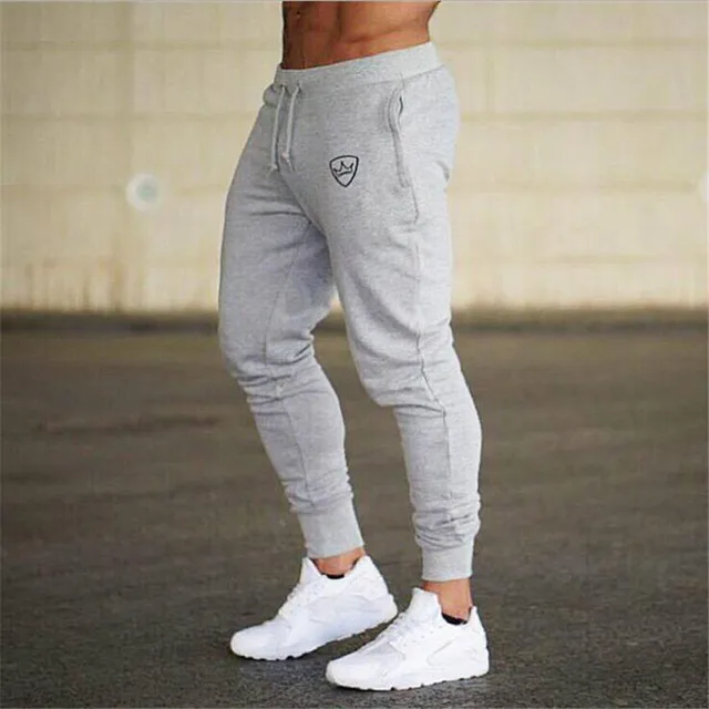 Jogging Pants Men Solid Gym Training 