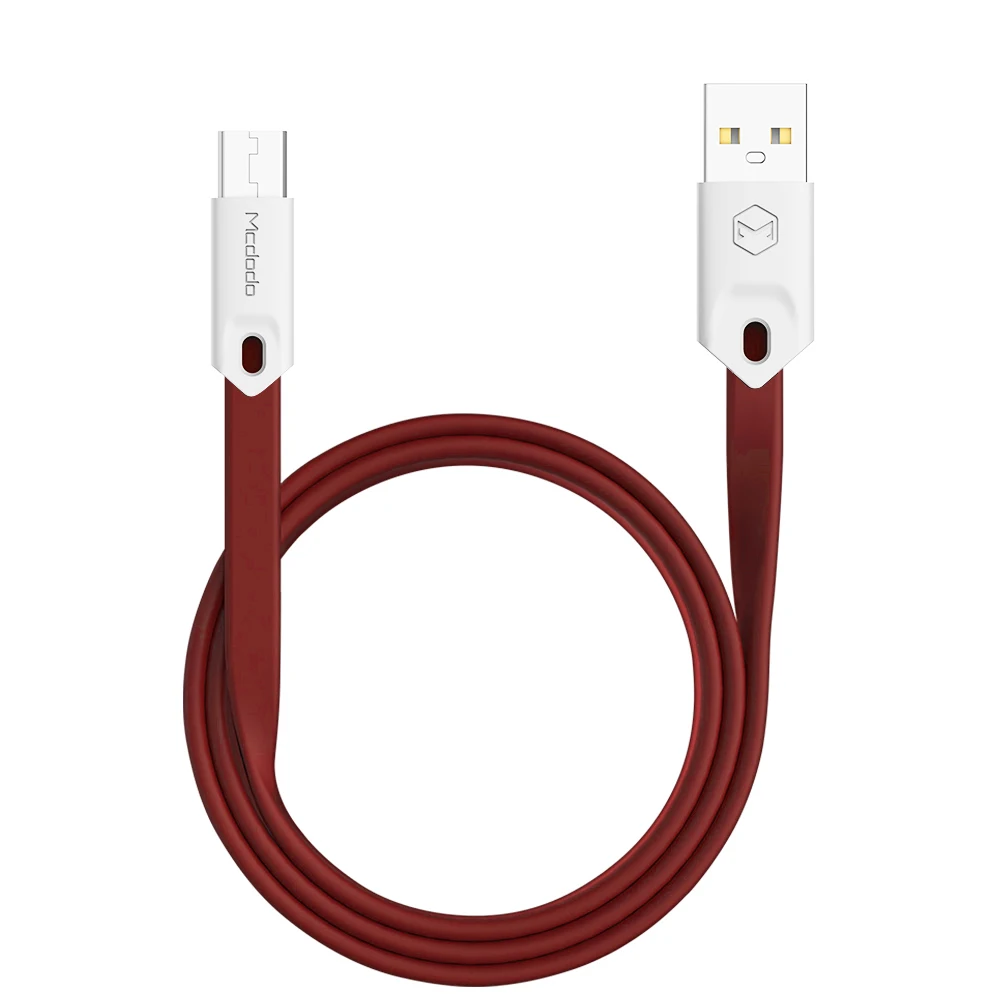 Mcdodo Micro USB кабель для быстрой зарядки Android USB кабель для передачи данных 0,25 м 1 м 5 в А для samsung htc HUAWEI Xiaomi кабель для мобильного телефона - Цвет: Red