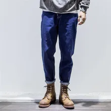 Jeans pencil pants male brief street casual male denim trousers trend