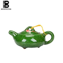 120cc ледяная, с трещинами текстура керамическая ручка чайник креативная посуда для напитков домашний кунг-фу чайный сервиз аксессуары черный чай пуэр Чайник Чайная посуда