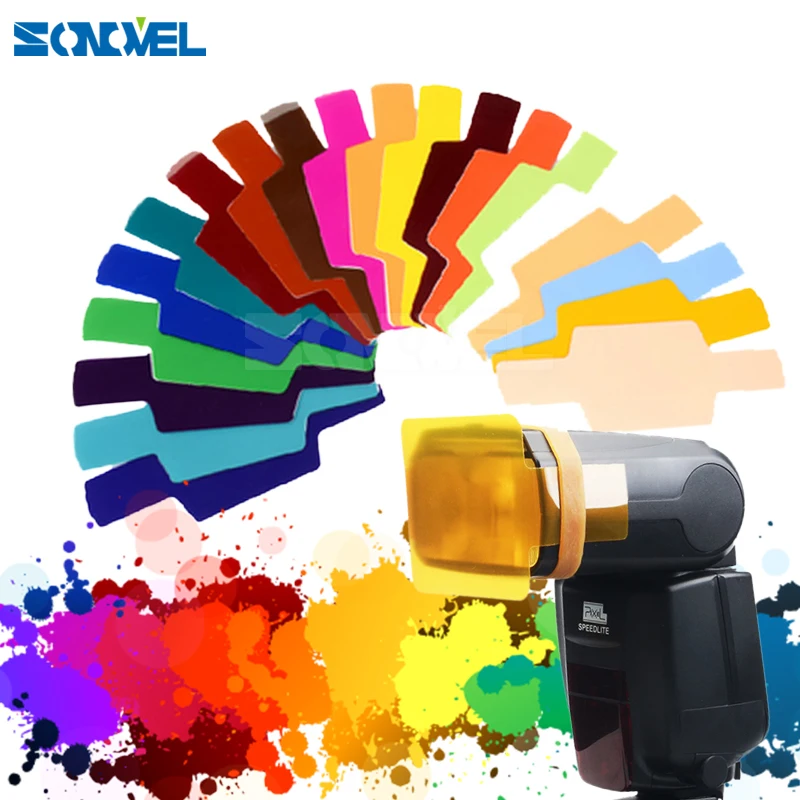20 цветов для фотовспышки Canon Nikon Yongnuo Flash Ниссин Speedlite|light diffuser|for canoncolor gel filter |