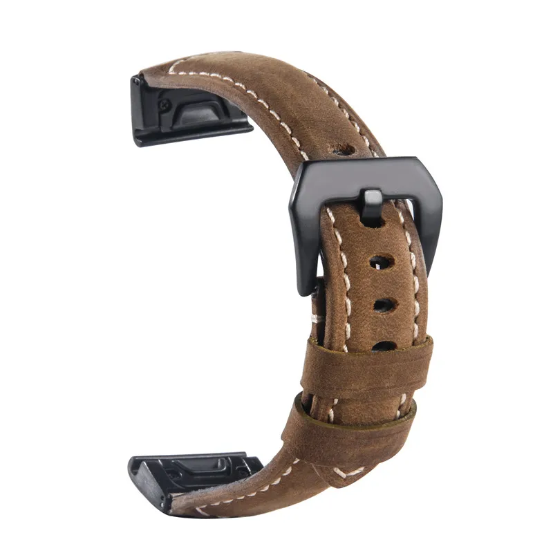 Роскошный ремешок для часов 26 мм из натуральной кожи Garmin Fenix 6X/5X Quickfit застежка