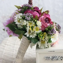 Красный свадебный букет ручной работы искусственный цветок «Роза» buque casamento букет невесты Романтическая свадьба