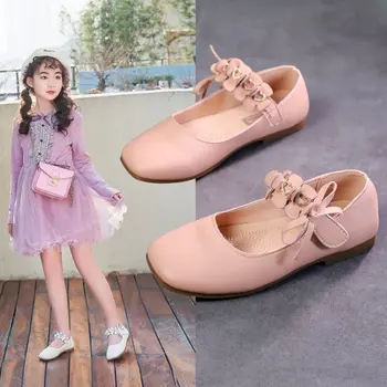 

Girls Shoes 2019 Spring and Summer New Girls Bow Princess Shoes Students Soft Bottom Flat Shoes Kids Shoes