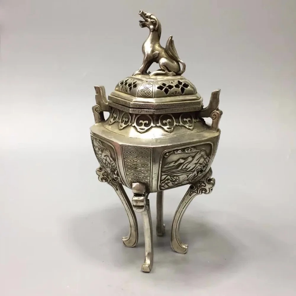 

Home decoration wild beast incense burner crafts,Tibet Silver animals censer/Personal collection From chinese antique market