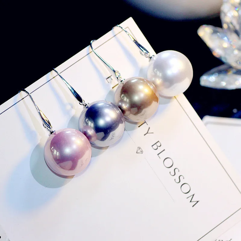 

Trendy Elegant Big Simulated Pearl Long Drop Earrings Pearls String Statement Dangle Earrings For Women Jewelry Gift