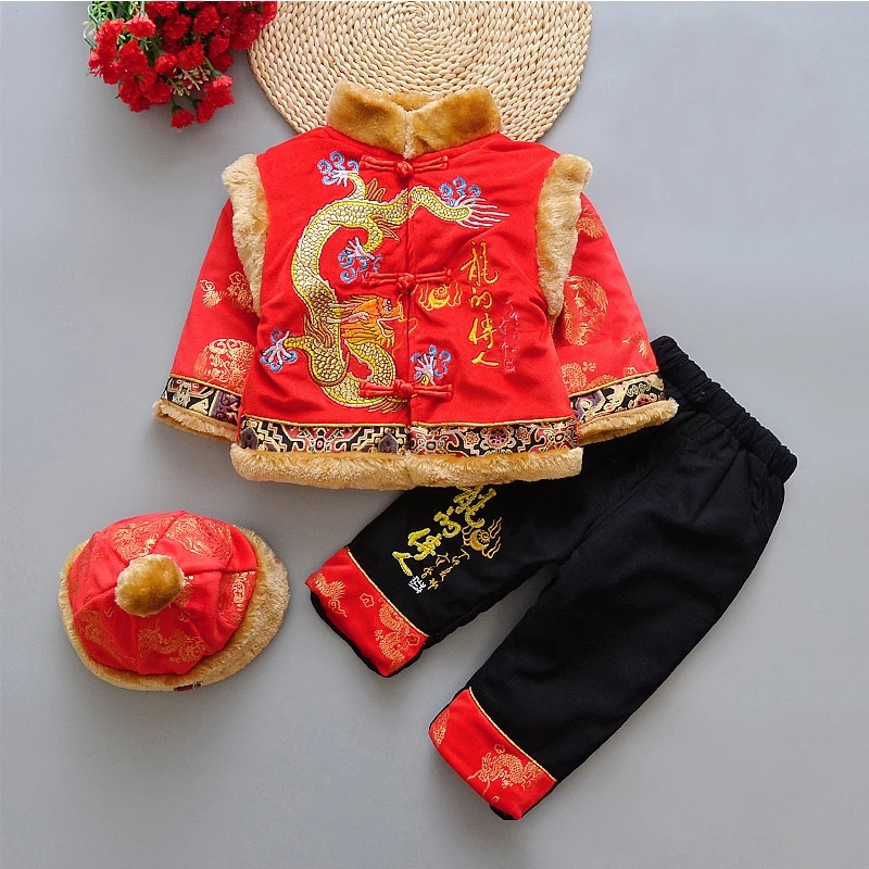 

HI BLOOM 2018 New Year Children Tang Suits for 0-24 Months Winter Exquisite Embroidery Cotton Chinese New Year Clothing