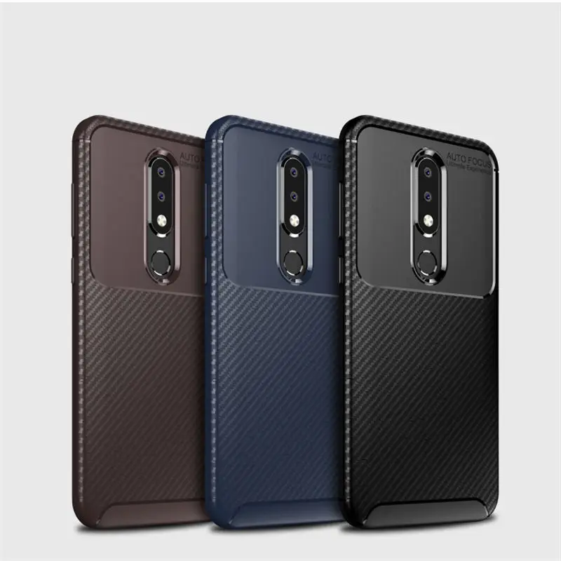 

For Nokia X6 Case Soft Silicone Shockproof Matte Ultrathin Fiber Back Cover Cases for Coque Nokia X6 / 6.1 Plus Phone cases