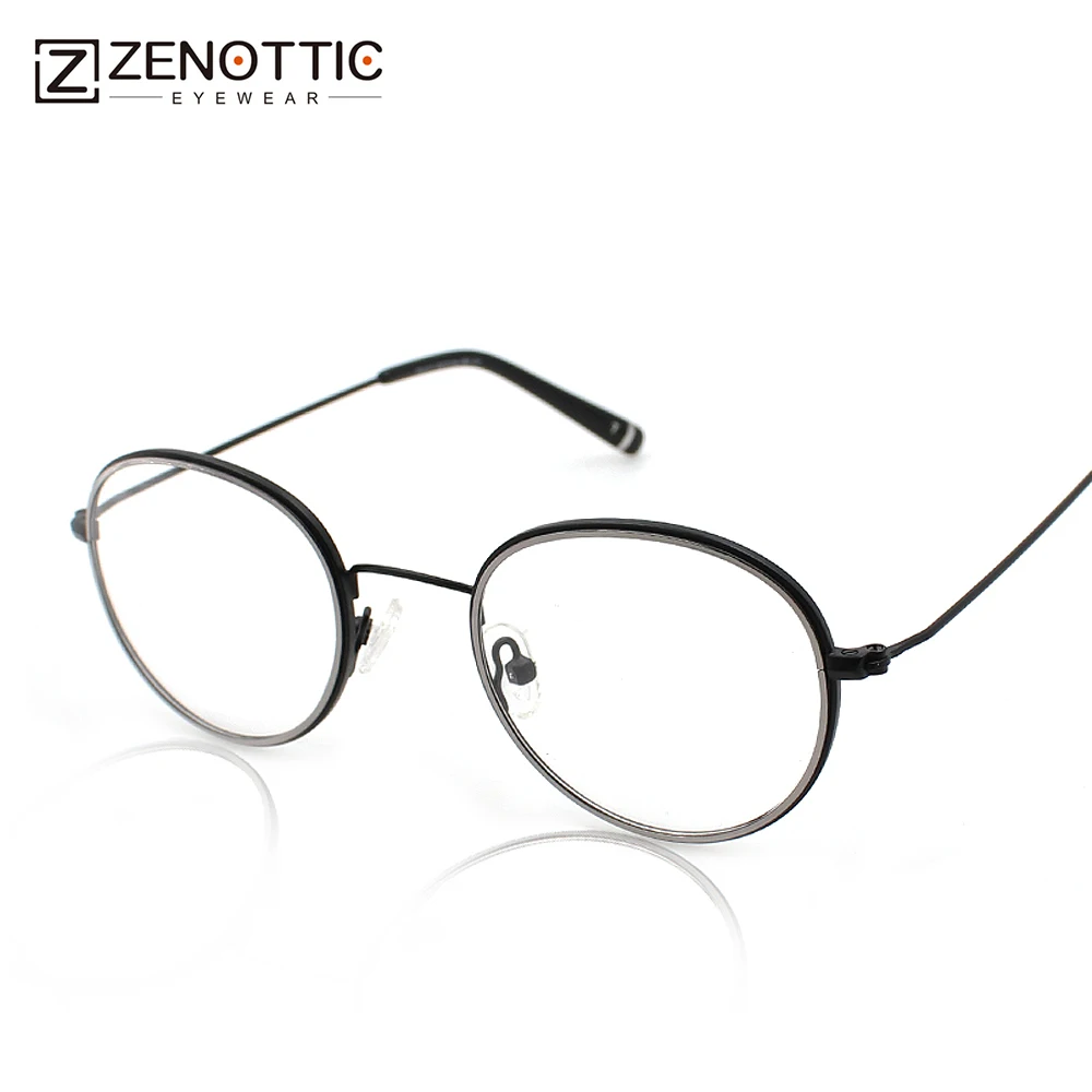 

ZENOTTIC Design Retro Glasses Man Woman Solid Eyeglass Frame Round Spectacle Eyewear Accessories Unisex Optical Trendy