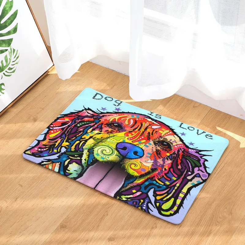 Flannel Welcome Floor Mats Animal Cute Oil Pet Dog Printed Bathroom Kitchen Carpet House Doormats For Living Room Anti-slip Rug Flannel Welcome Floor Mats Animal Cute Oil Pet Dog Printed Bathroom Kitchen Carpet House Doormats For Living Room Anti-slip Rug
