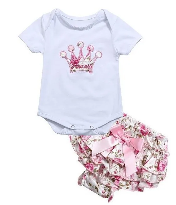 

2019 Summer baby girls clothing set children Love printed T-shirt+Floral Skirt 2pcs suit kids clothes set Covered Button