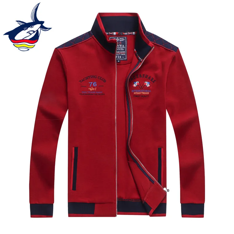 

2018 New fashion design mens jackets stand collar bomber jacket men brand Tace & Shark embroidery blouson homme autumn coats