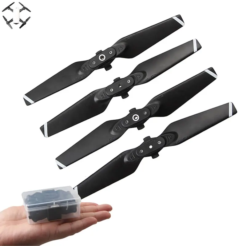 Koop DJI Spark Propeller 4730F Quick Release Vouwen Propellers for a Originele Drone Accessoires 4 stks Wit of goud + Opslag doos