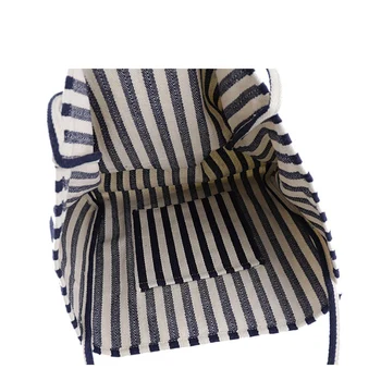 Women Canvas Large Shopping Bag Fashion Striped Cloth Reusable Tote Bag Leisure Shoulder Large Capacity Eco Shopper Bags 6
