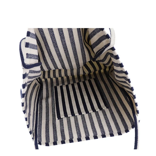 Women Canvas Large Shopping Bag Fashion Striped Cloth Reusable Tote Bag Leisure Shoulder Large Capacity Eco Shopper Bags 6