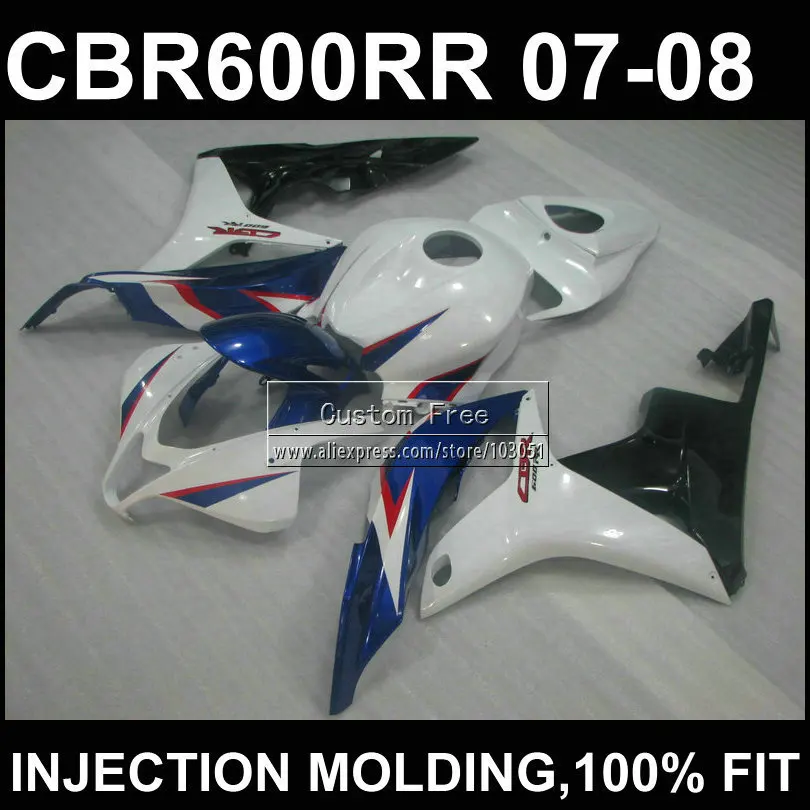 Сине-белая прессованная пресс-форма для обтекателей HONDA CBR 600 RR 2007 2008 cbr600rr 07 08 |