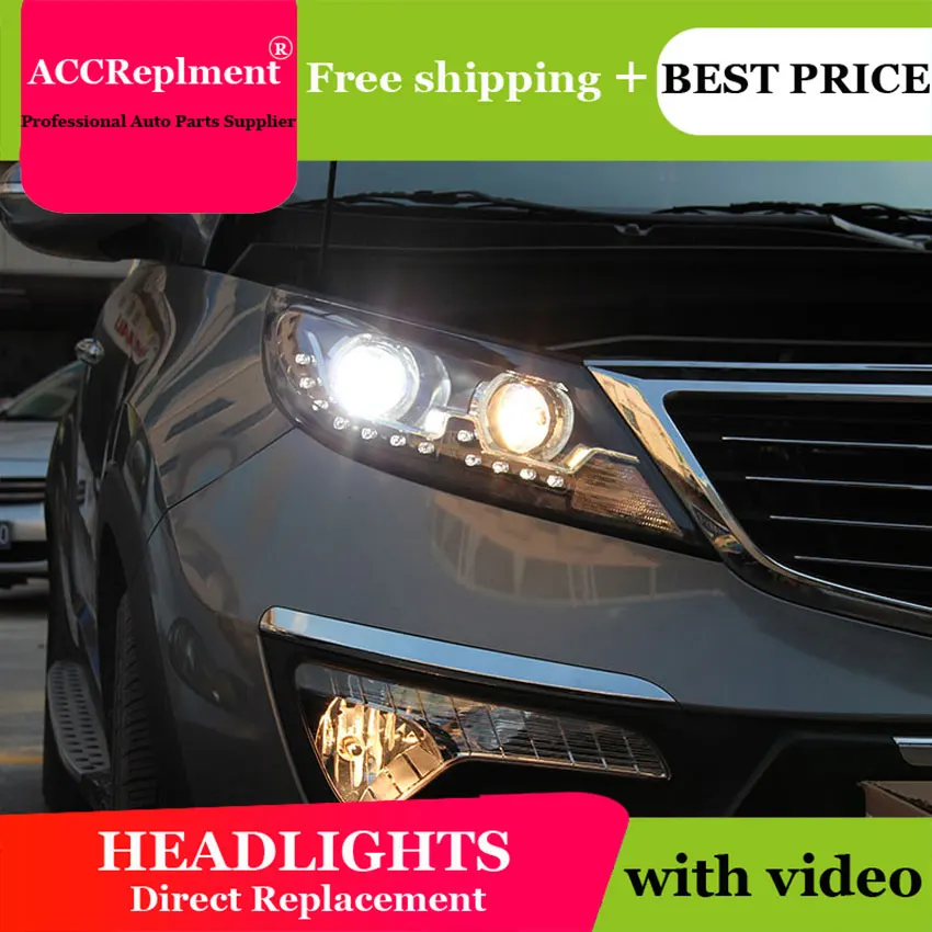 Автомобильный Стайлинг для Kia Sportage R фары 2011-2013 Sportage фары 2011-2013 Angel eye led drl H7 hid Биксеноновые линзы ближнего света