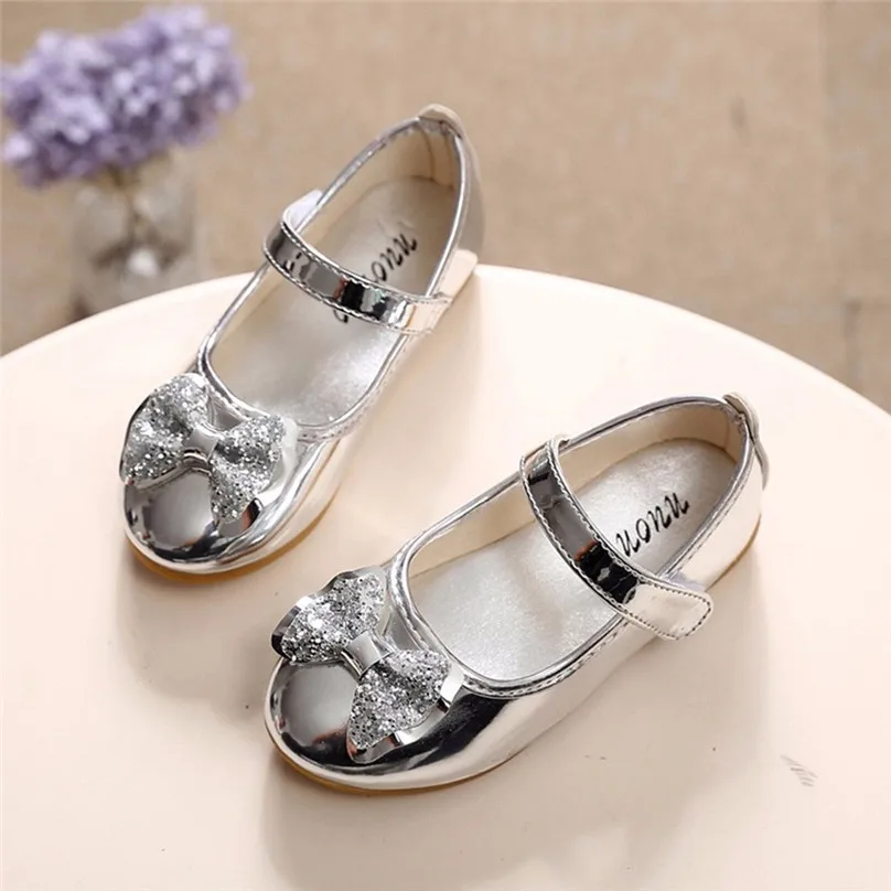 

Children Princess Sandals Kids Baby Girls Crystal Bling Sequins Single Bowknot Dancing Princess Party Girls Summer Sandal 4JJ