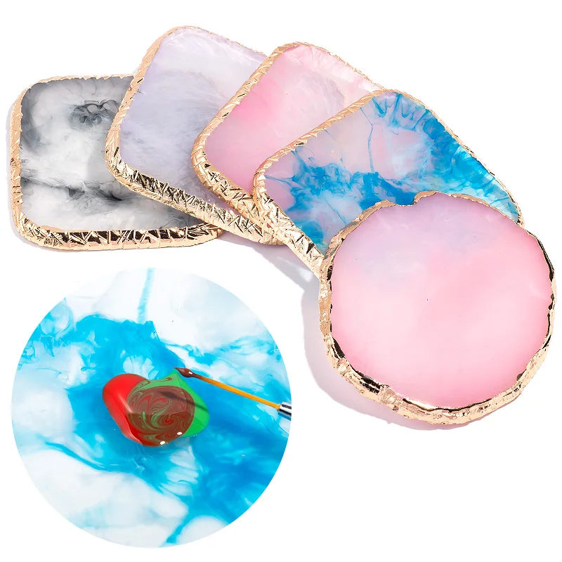 

1Pc Nail Color Practice Palette Display Board Resin Acrylic Nail Art Gel Polish False Tips Dish Shelf Manicure Tool New Design