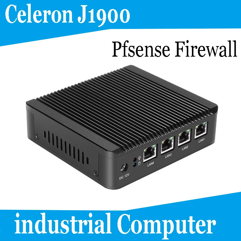 Fanless Mini PC J1900 Quad Core 4*Intel WG82583 Gigabit Lan Firewall Multi-function Router Pfsense industrial Computer
