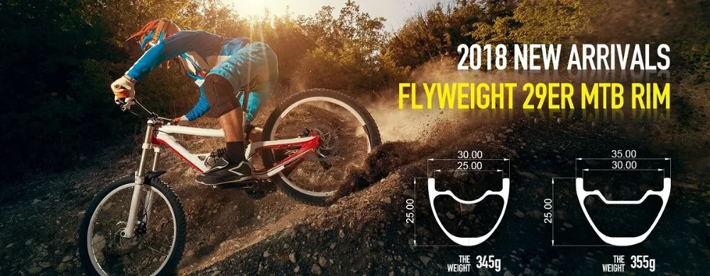 Clearance 345g CX mtb rims 29er carbon mountain super light 29 mtb wheels Asymmetric rim 28 32 holes hookless tubeless 33mm width 0