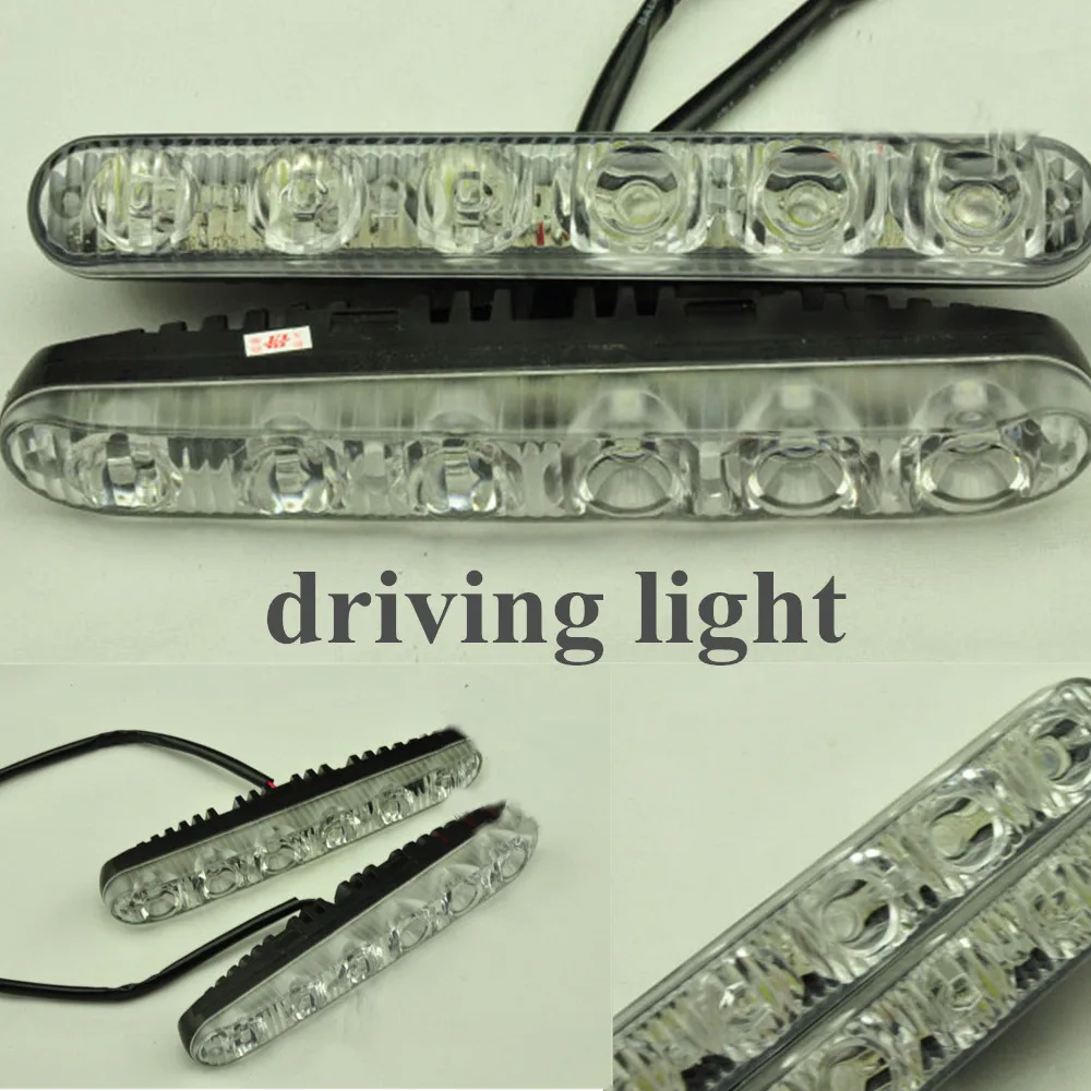

fish fork LED daytime running light  lamp car 6LED day line lights  High power day light 2pcs