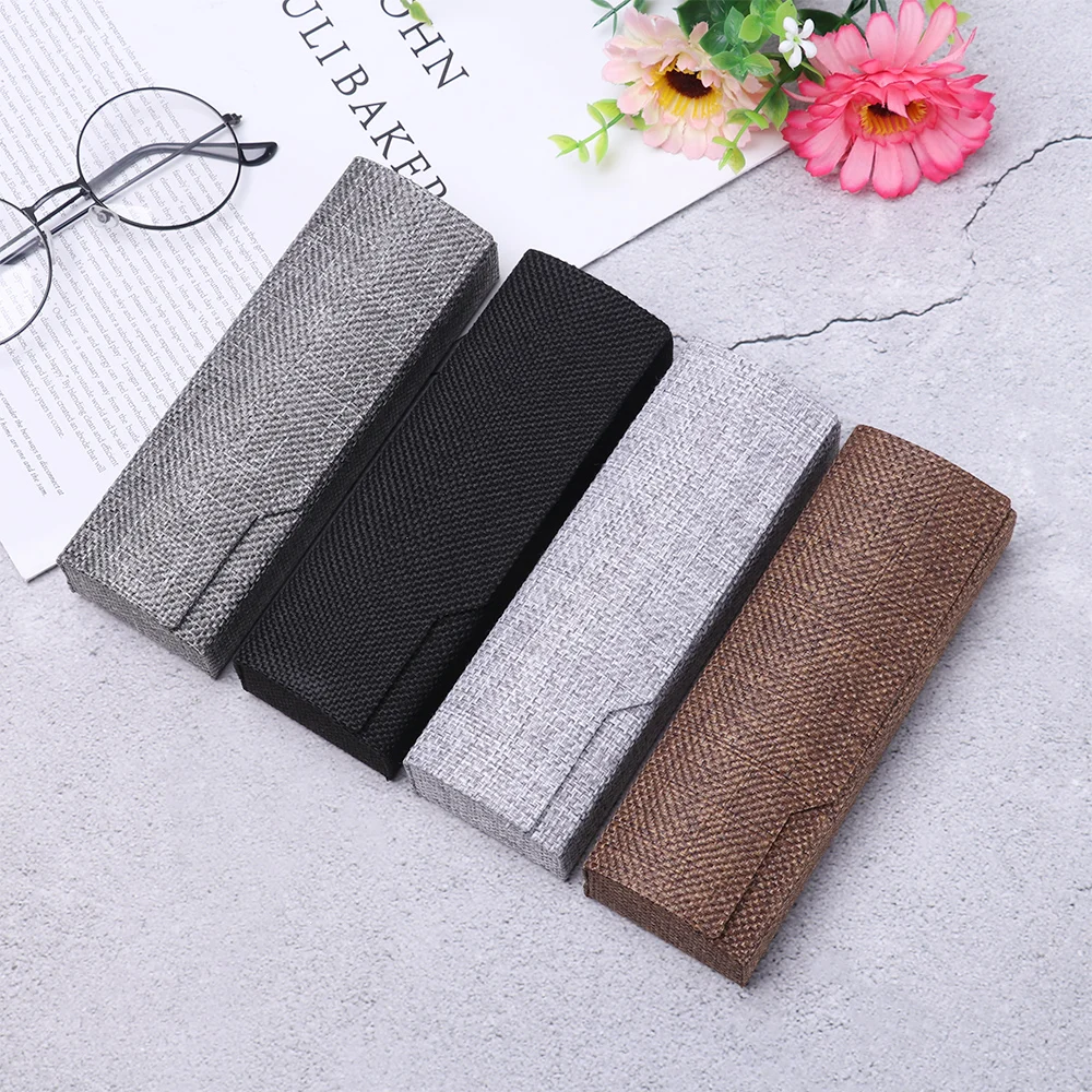 

1Pc Men Women Vintage Retro Square Glasses Box Sunglasses Linen Folding Eyewear Case Optical Handmade Storage Glasses Case New