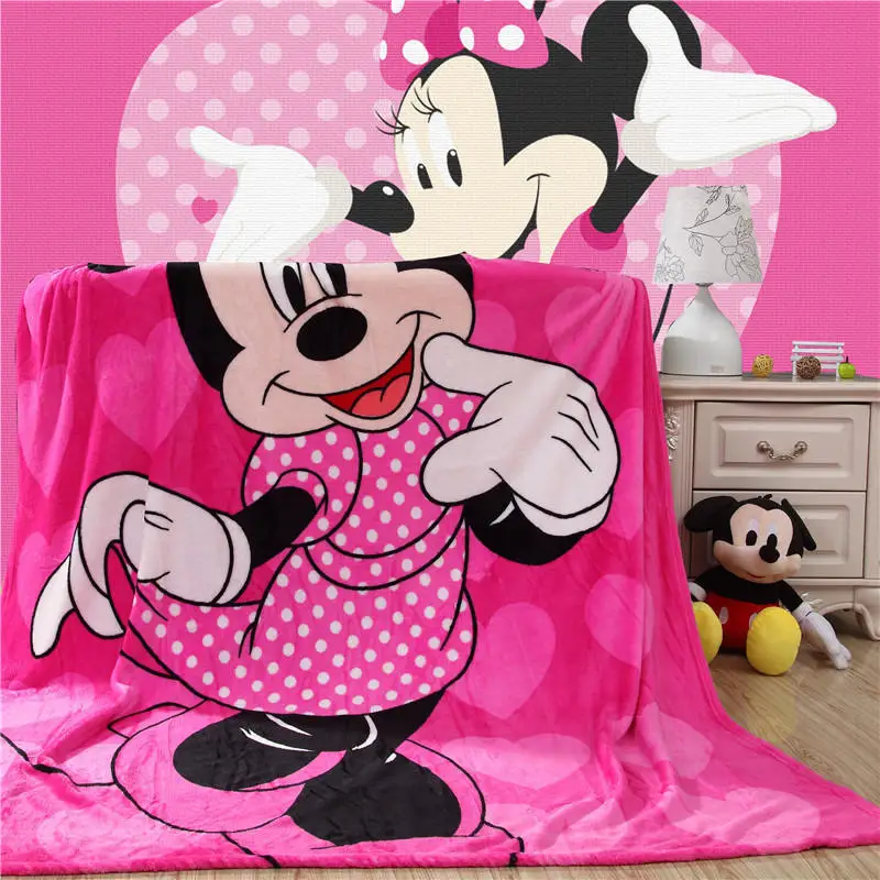 Disney Лето Микки Минни одеяло тонкое стеганое одеяло мягкие фланелевые мультфильм для детей на кровать диван подарки для девочек