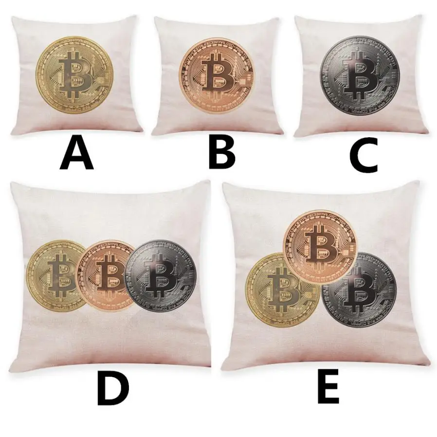 

2018 Pillow Case 45*45 Home Decor Cushion Cover Bitcoin Decorative Coins Throw Pillowcase Pillow Cove NEW Free Shipping NEW DE26