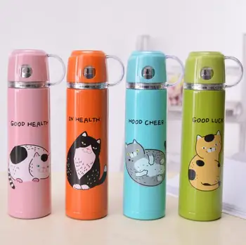 

500ml Cartoon Thermos Stainless Steel Vacuum Flask bottle For Kid's Gift Insulated Thermos Cup Coffee Mug Travel Drink