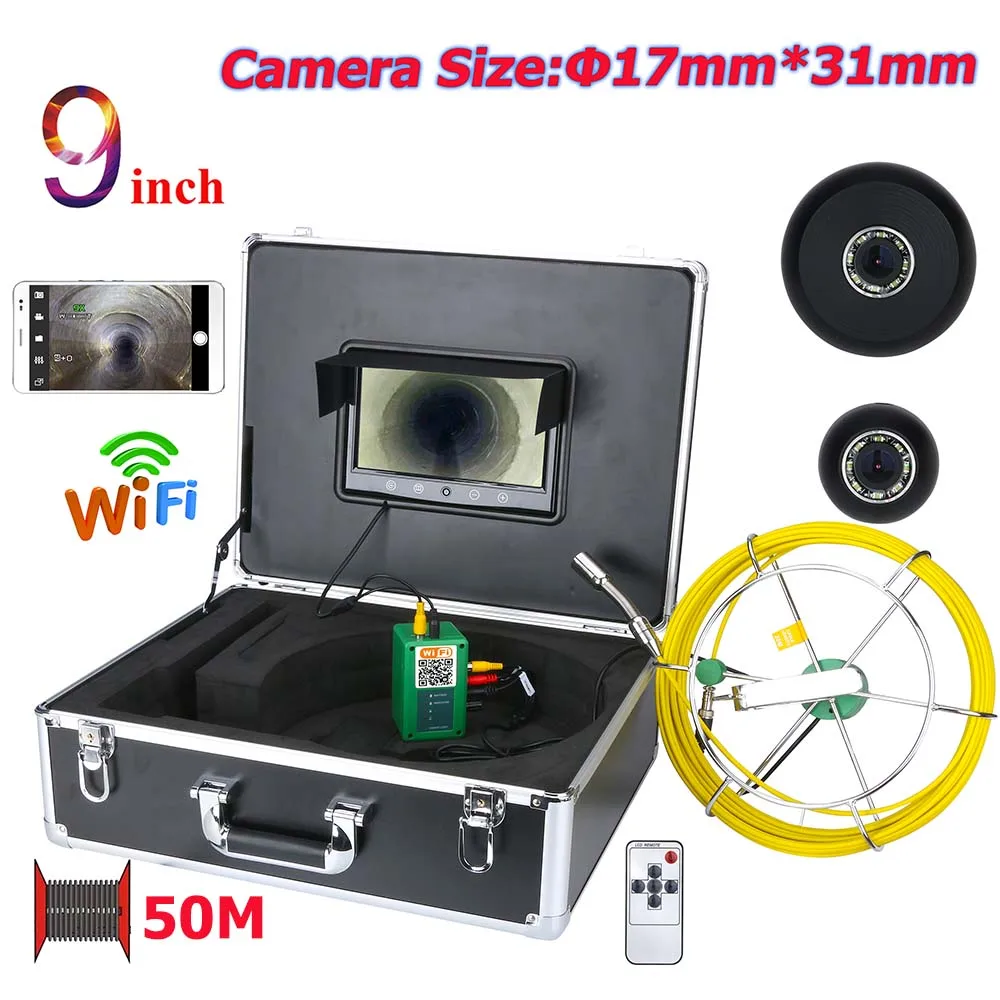 

Yobang Security 9'' 17mm Lens 1000 TVL Waterproof Endoscope Camera With 8 PCS LED APP Taking Pictures Video Recording Function