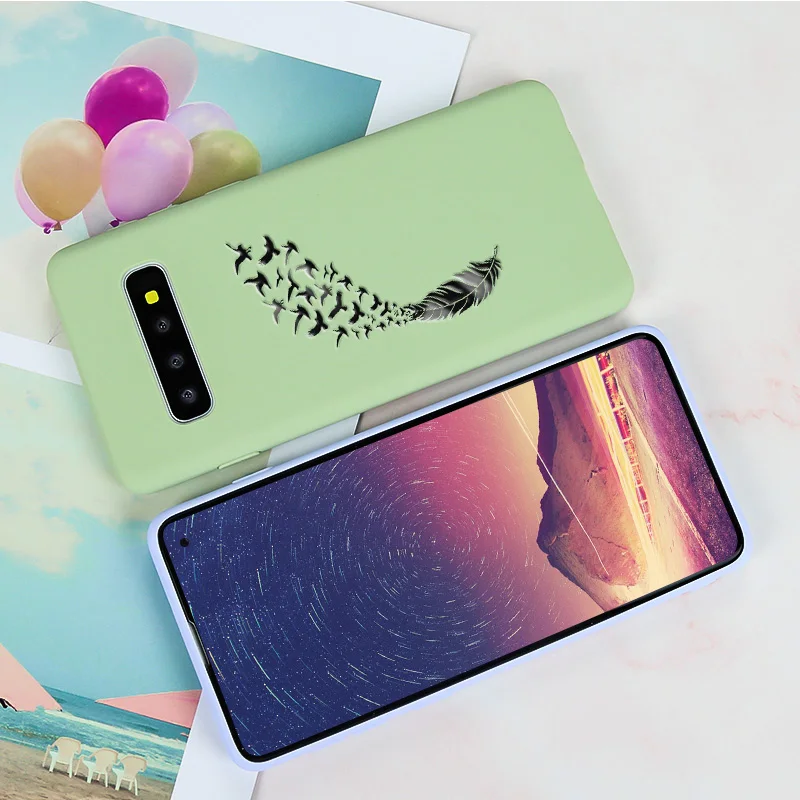 Чехол для Samsung Galaxy S8 S9 S10 Plus Lite E S10E резиновый силиконовый чехол телефона из ТПУ