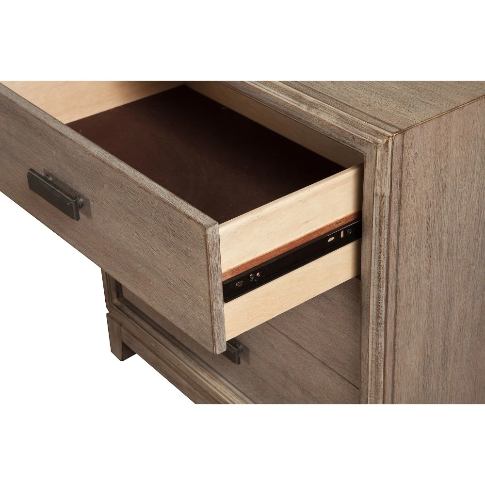 Wooden Nightstand with 3 Drawer, Brown (1)