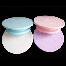 DIY выпечка инструмент Пластик торт плита поворотный стол вращающийся против скольжения круглая подставка для торта украшения торта поворотный стол Кухня