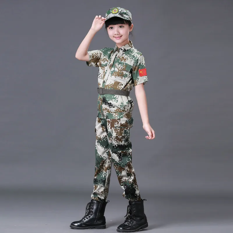 Летняя детская одежда армейская камуфляжная солдатская Военная темно-синяя одежда военная униформа для сцены - Цвет: 5