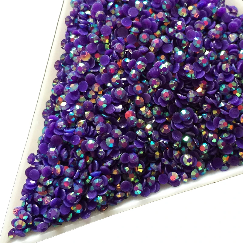 1000pcs AB Jelly transparent ss6 Magic Color Resin Rhinestones Flatback Glue Nail Art 2mm Multicolor optional | Красота и здоровье