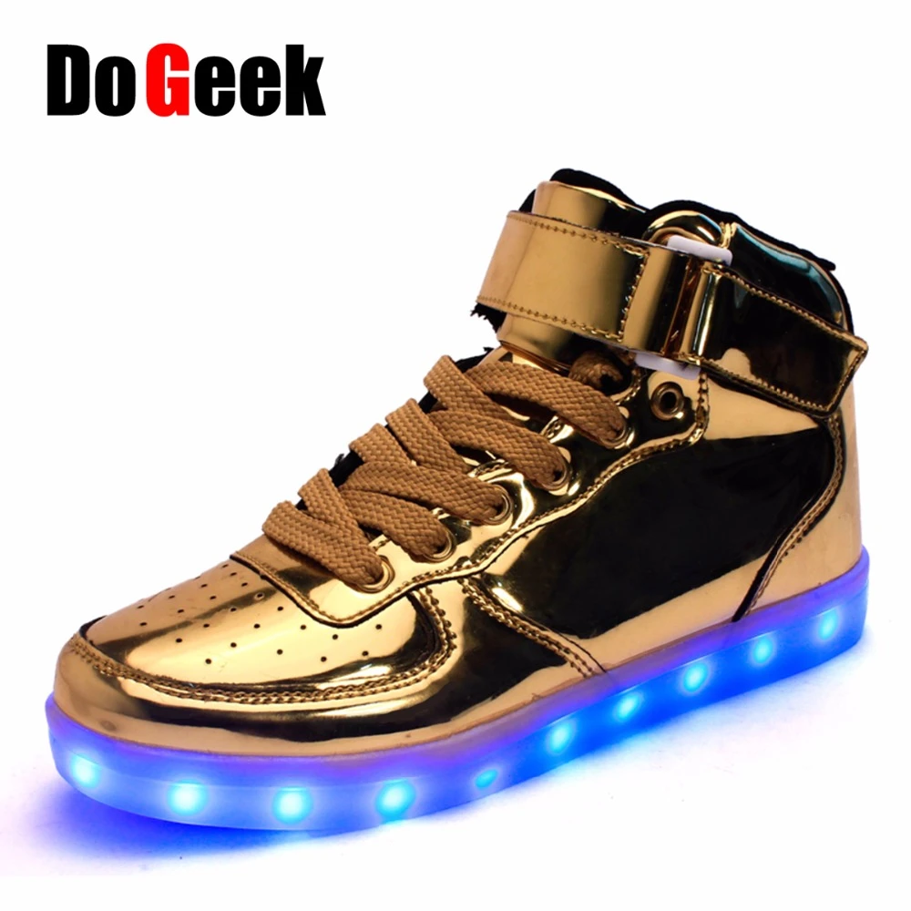gold light up sneakers