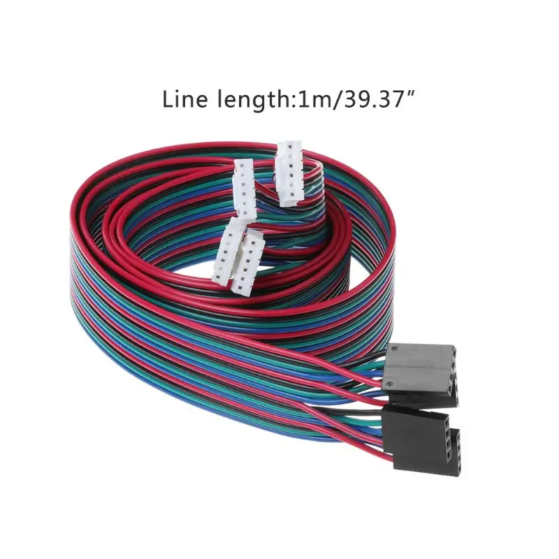 4pcs 100cm 4pin Stepper Motor Wire Cables XH2.54 Terminal For 3D Printer NEMA 17 