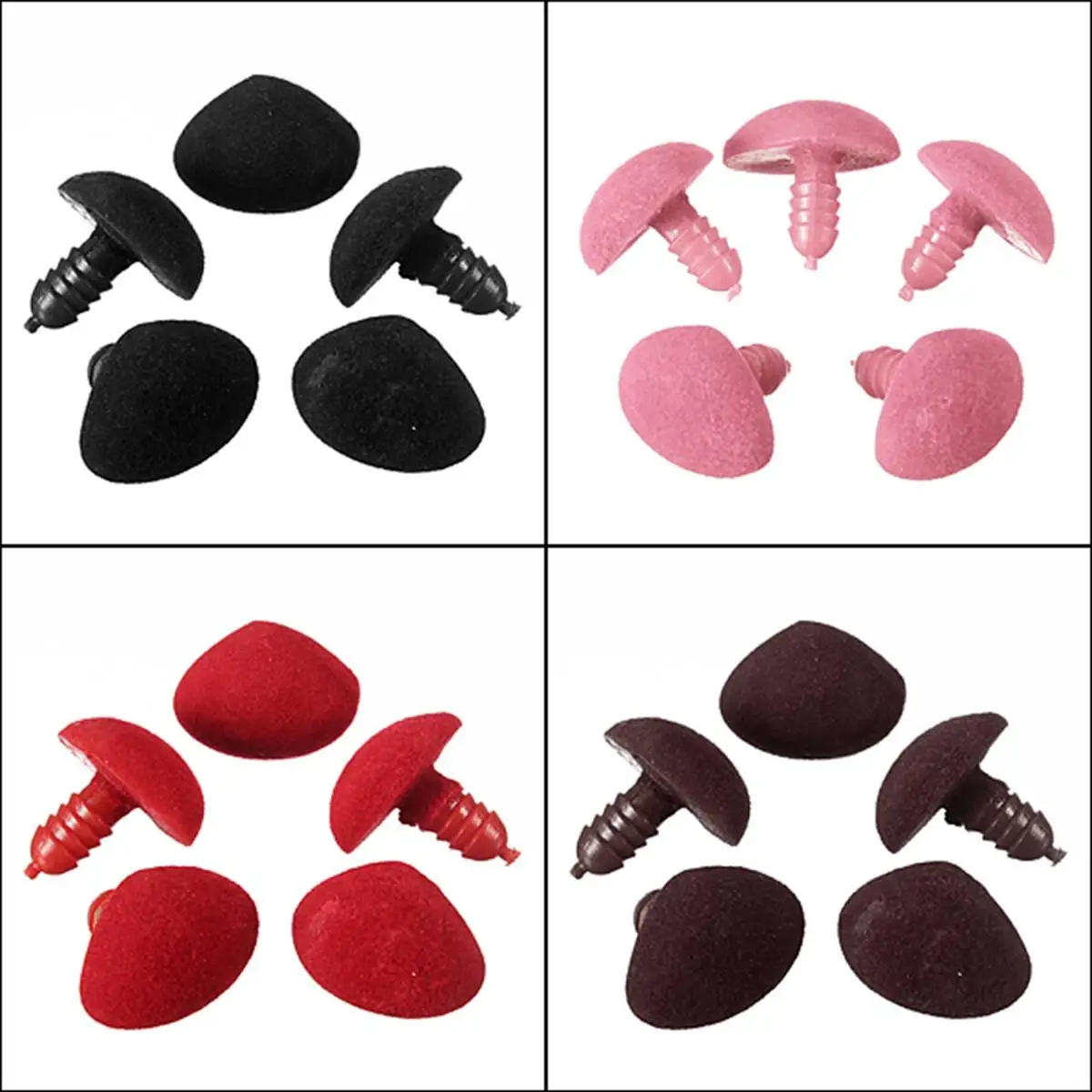 

5Pcs Plastic Triangle Velvets Noses Buttons Eyes DIY For Bear Toy Doll Accessories
